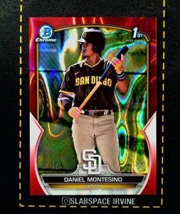 2023 BOWMAN CHROME DANIEL MONTESINO 1st RED LAVA 1/5 - Picture 1 of 2