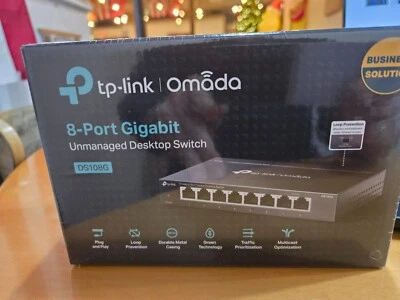 TP-LINK Omada DS108G Unmanaged Desktop Switch, NEW - Image 1 of 2