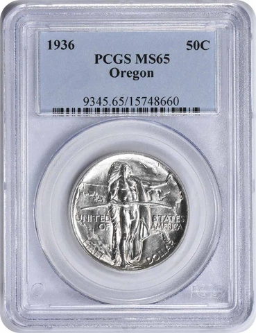 Oregon Commemorative Silver Half Dollar 1936 MS65 PCGS Cover