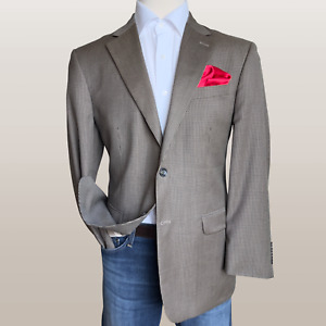 STAFFORD Mens Blazer Sport Coat Jacket 42R Tan Black Brown Wool Suits Suit