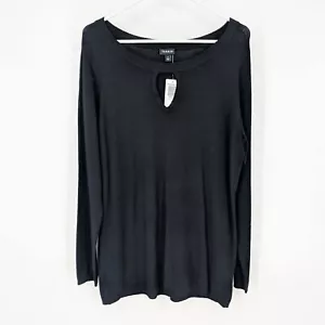 Torrid Long Sleeve Pullover Keyhole Neck Fitted Sweater Black Women's Size 1X - Picture 1 of 5