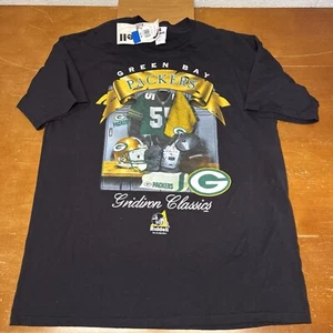 Vintage Green Bay Packers Shirt Mens Large Black Short Sleeve NFL Football 90s - Picture 1 of 12