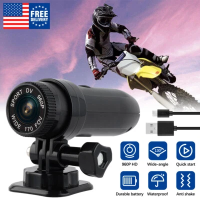 Bike Motorcycle Helmet Camera Mini Sports Video Action Camera Outdoor Recorder