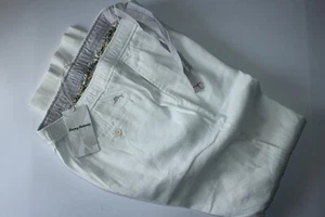 Tommy Bahama Pants Beach Coast Linen White Solid Elastic Waist New Medium M x 32 - Picture 1 of 4
