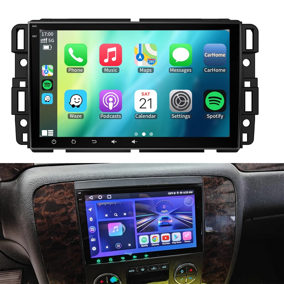Rádio estéreo veicular 64G Android 15 CarPlay navegação GPS para Chevy HHR 2006-2011 - Imagem 1 de 4