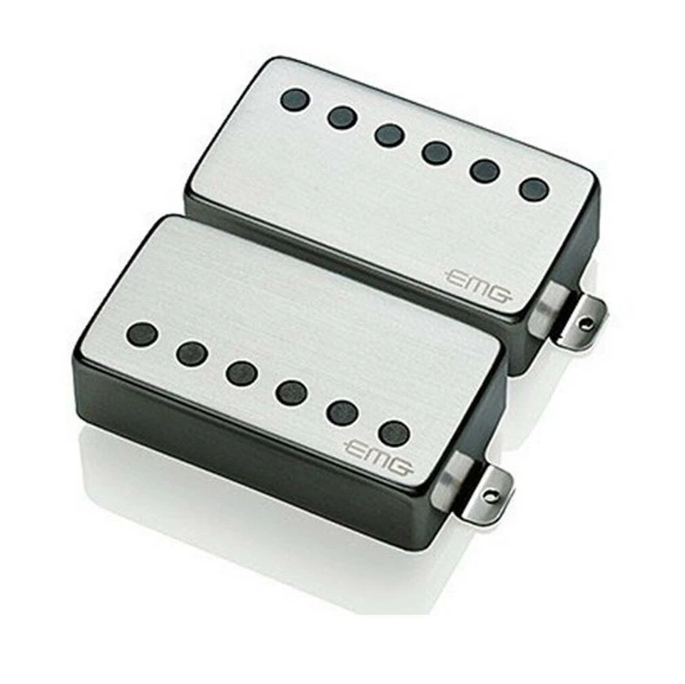 EMG 57/66 Humbucker Guitar Pickups Set, Brushed  Chrome Neck & Bridge Set - image 1 of 1