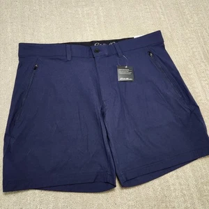 Eddie Bauer Shorts Men 40 Horizon Guide Wander Atlantic Blue Elastic Waist Hike - Picture 1 of 9