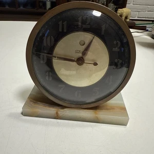 Reloj Eléctrico Telechron 4F63 Attache Latón Cable Antiguo Base Mármol Funcionando - Imagen 1 de 8