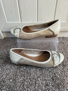 Clarks Active Air Slip On Ballet Buckle Leather Flat Comfort Shoes UK Size 4.5 - Picture 1 of 7