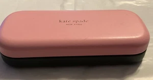 Kate Spade Pink Green Eyeglass Hard Case w/ New Cloth “So Happy to See You” - Picture 1 of 10