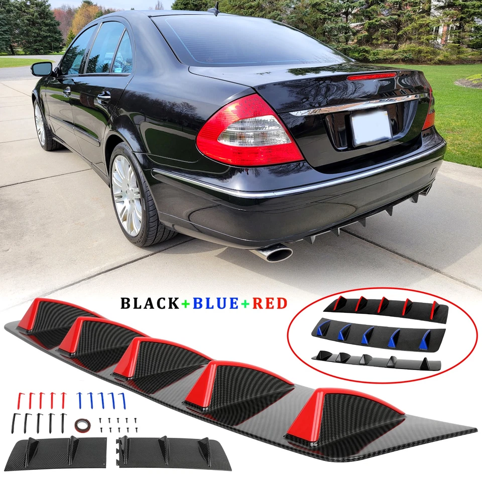 Difusor traseiro de carbono divisor tubarão para Mercedes-Benz E350 E63 W212 W210 - Imagem 1 de 4