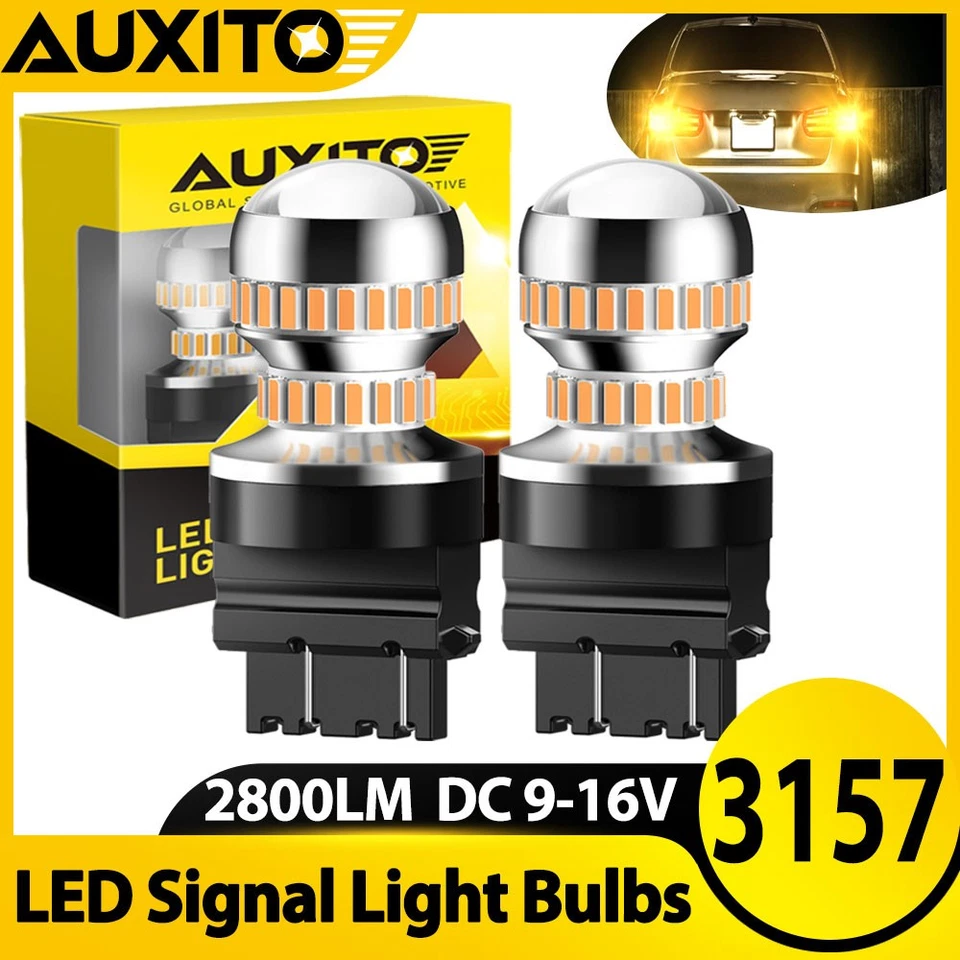 AUXITO 3157 3156 Amber LED Turn Signal Parking Light Bulb DRL Error Free CANBUS Foto 1 de 4