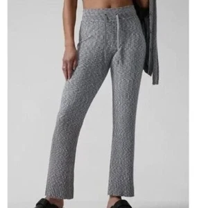 Athleta Revolve Pant Womens Extra Small Gray Ribbed Flare Leg High Rise - Picture 1 of 12