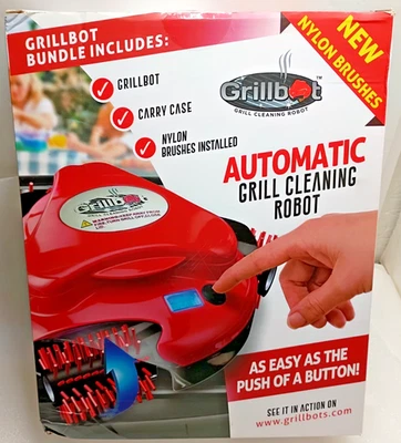 Robot de Limpieza de Parrilla Automático Grillbot con Cepillos de Nylon, Barbacoa Rojo NUEVO en Caja Foto 1 de 4