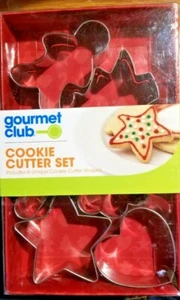 Set of 6 Assorted Cookie Cutters Steel 1" Star, Gingerbread, Tree, Candy Cane ++ - Picture 1 of 3