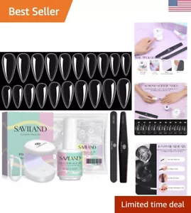 Gel X Nail Kit - Almond False Nail Tips with Nail Glue Gel & Mini UV/LED Lamp - Picture 1 of 8