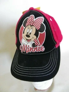 Gorra de béisbol Disney Minnie Mouse sombrero negro y rojo talla niñas nueva - Imagen 1 de 7