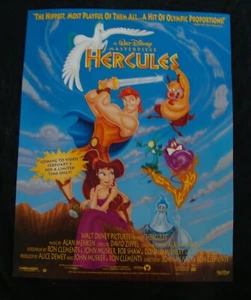 Cartel de película Disney Hércules video original promoción tienda exhibición - Imagen 1 de 2
