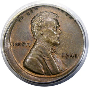 1941 1C ANACS MS63BN OFF CENTER ERROR LINCOLN WHEAT ~ VERY CHOICE & SCARCE! - Picture 1 of 5