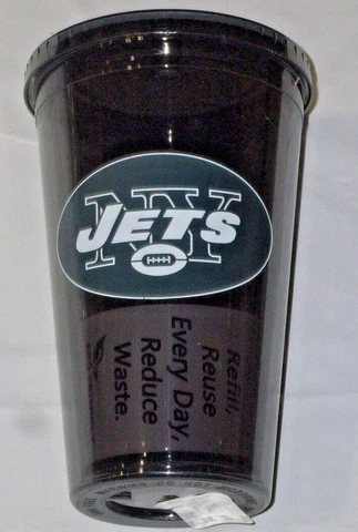 NFL New York Jets Logo on 16 oz Sip N' Go Travel Tumbler w/Straw Cover