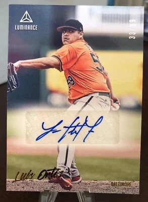 Luis Ortiz 2020 Panini Chronicles Luminance ORO AUTOMÁTICO/99 Orioles Foto 1 de 2
