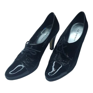 AK Anne Klein schwarz Lack/Wildleder Akquaint Schnürschuhe Größe 7,5M - Bild 1 von 14