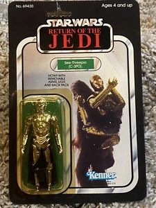 Kenner Star Wars ROTJ c-3po realistisches metallisiertes Gehäuse neu im Karton ungestanzt - Bild 1 von 4