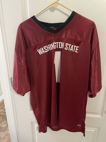 Men's Russell Crimson Washington State Cougars Team Replica Jersey #1 Cover