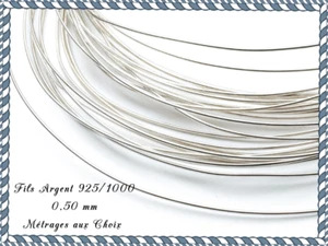 Fil rond diam 0,50mm recuit, en Argent 925/1000.Réf : FL050 - Bild 1 von 1
