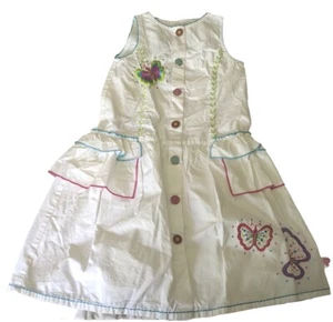 NWT "Mim-Pi" Dutch Boutique Dress~White Cotton~Embroidered Butterflies~5y/110cm - Picture 1 of 8