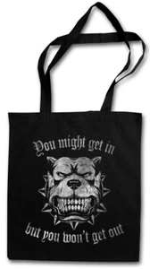 POTRESTI ENTRARE? SHOPPER SHOPPING BAG combattimento attacco combattimento catena Pit Bull - Foto 1 di 1