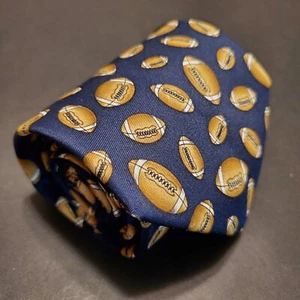 Utopia Necktie Blue Geometric Football Neck Tie 58x4" - Picture 1 of 5