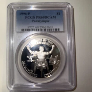 1996-P PCGS PR69DCAM Paralympic $1 Modern Commemorative Silver Proof - Picture 1 of 3