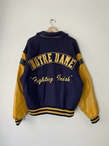 Vintage 90’s Notre Dame Fighting Irish NCAA Varsity Jacket - Large - Picture 1 of 5