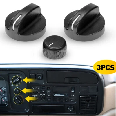 For 1994 1995 97 96 Dodge Ram 1500 A/C Heater Control Switch Knob Set 2500 94 R4 - Image 1 of 4
