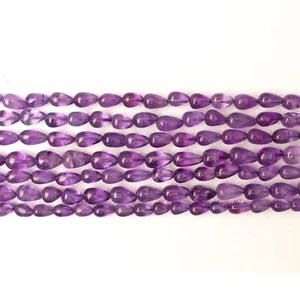 Natürliche Amethyst Glatt Träne Perlen 8 Zoll Strang 8-10 mm Perlen Schmuck - Bild 1 von 5