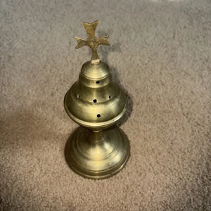 Antique Brass Religious Censer - Incense Burner Church Ceremony, Ciboire - Bild 1 von 9