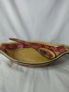 Vintage Made In Mexico Salsa Dish With Spoon..  - Picture 1 of 8