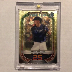 2021 Bowman Chrome Scouts Top 100 #25 DREW WATERS Superfractor 1/1 made Braves - Picture 1 of 8