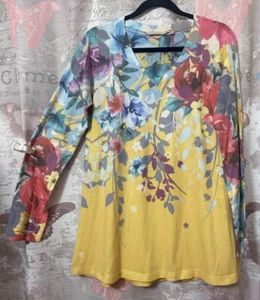 Soft Surroundings DELPHINA Floral Knit Tunic Sweater Top Women's Sz M - Picture 1 of 9