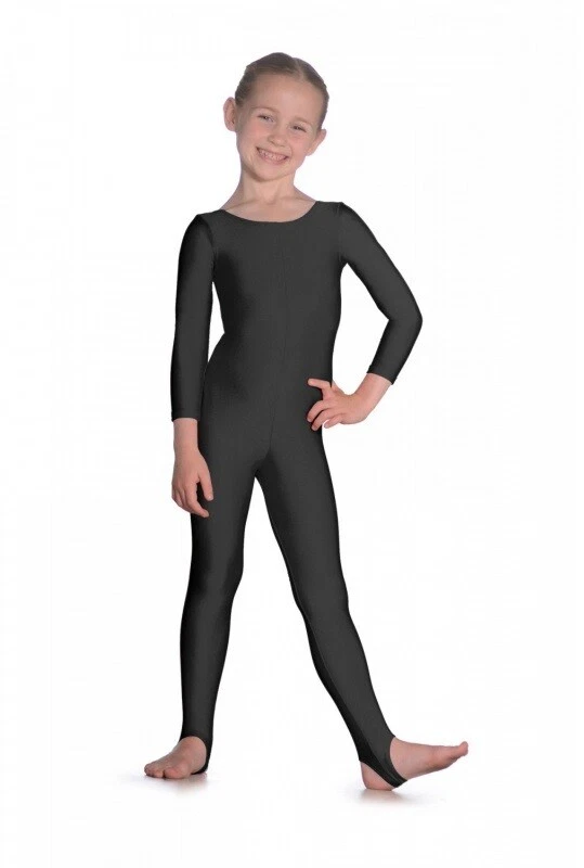 Plain front long sleeve lycra dance catsuit - mixed colours and sizes - Image 1 of 1