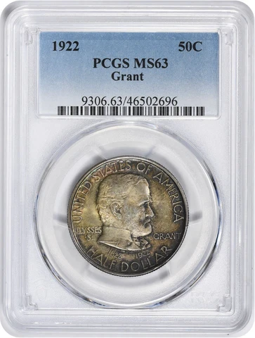 Grant Commemorative Silver Half Dollar 1922 MS63 PCGS Cover