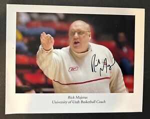 Rick Majerus autographed signed 8 x 10 photo Utah Utes  w/ COA