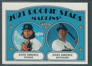 2021 Topps Heritage Sixto Sánchez Jesús Sánchez tarjeta de novato #15 Marlins RC QTY - Imagen 1 de 2