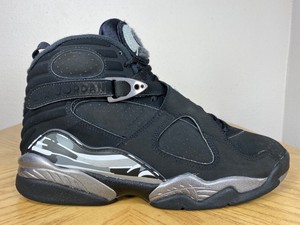 black and silver jordan 8