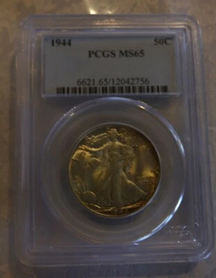 1944-P  walking Liberty Half Dollar PCGS MS65 #2756 - Image 1 of 2
