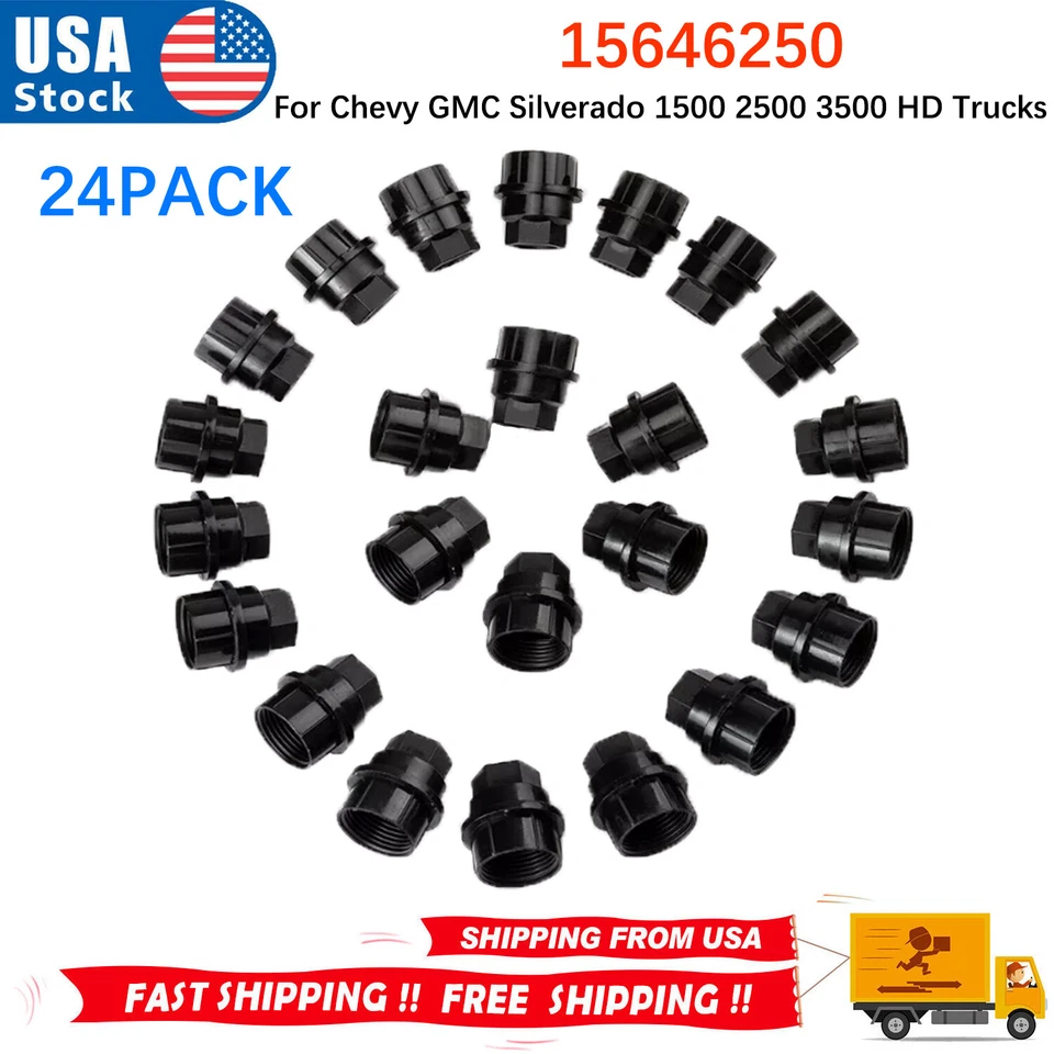 15646250 24x cubiertas de tapa de tuerca para camionetas Chevy GMC Silverado 1500 2500 3500 HD Foto 1 de 4