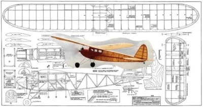 Model Airplane Plans (RC): Miss America 500 62" Wingspan for Class  'A' Texaco - Image 1 of 2