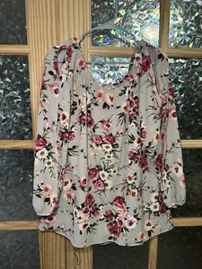 Women’s Faith And Joy Blouse Plus Size 1X CottageCore Bohemian Boho Chic - Picture 1 of 5