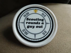 SCOUT BSA SCOUTING RUNDET EINEN KERL AUS HALSTUCH SCHIEBE BRILLE WEISS KUNSTSTOFFKOMPASS - Bild 1 von 4